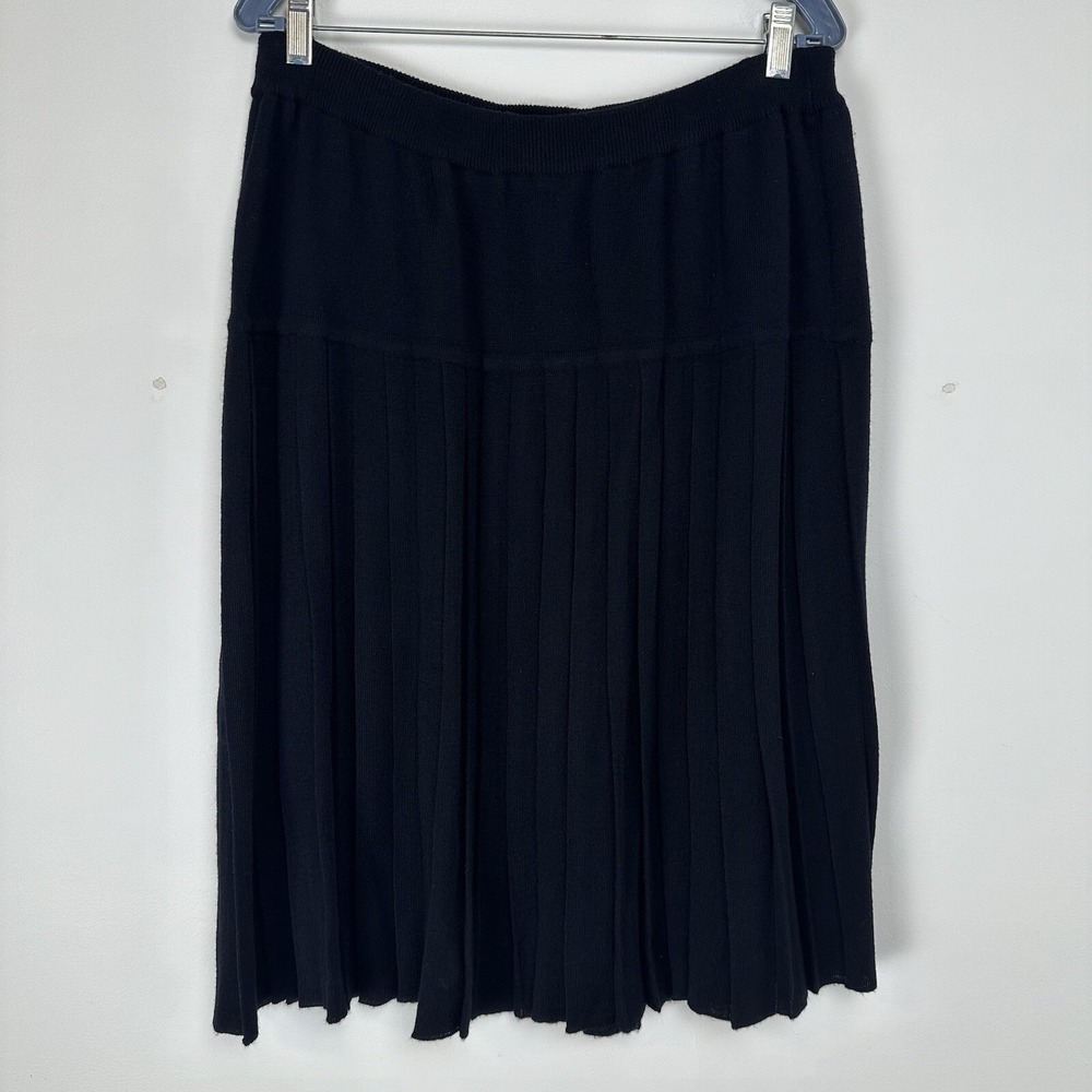 Vintage Wool Pull On Pleated Skirt Size Large Dark Academia Cottagecore Goth‎